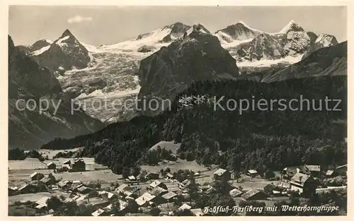 AK / Ansichtskarte Hasliberg_Hohfluh Fliegeraufnahme mit Wetterhorngruppe Hasliberg Hohfluh