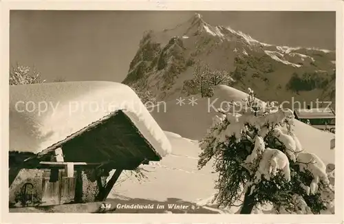 AK / Ansichtskarte Grindelwald Berghuette im Winter Hotel Wetterhorn  Grindelwald