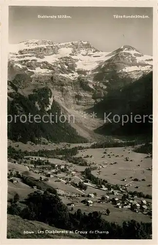 AK / Ansichtskarte Les_Diablerets Fliegeraufnahme avec Creux de Champ Les_Diablerets