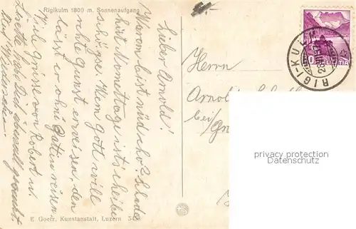 AK / Ansichtskarte Rigi_Kulm bei Sonnenaufgang Rigibahn Rigi_Kulm