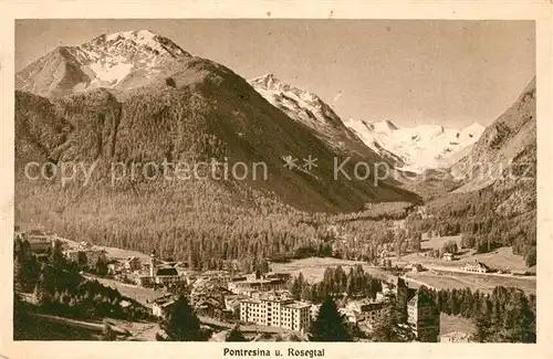 AK / Ansichtskarte Pontresina mit Rosegtal Pontresina