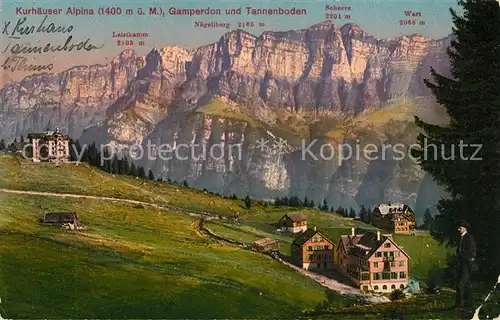 AK / Ansichtskarte Tannenbodenalp Gamperdon Kurhaeuser Alpina Tannenbodenalp