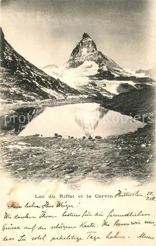 AK / Ansichtskarte Matterhorn_VS Lac du Riffel Matterhorn VS