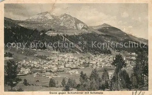 AK / Ansichtskarte Davos_GR Gegen Schiahoerner mit Schatzalp Davos_GR