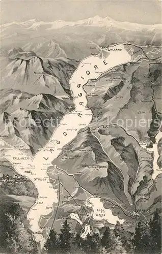 AK / Ansichtskarte Lago_Maggiore Panoramakarte Lago Maggiore