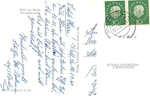 AK / Ansichtskarte Kehl_Rhein Europabruecke Kehl_Rhein