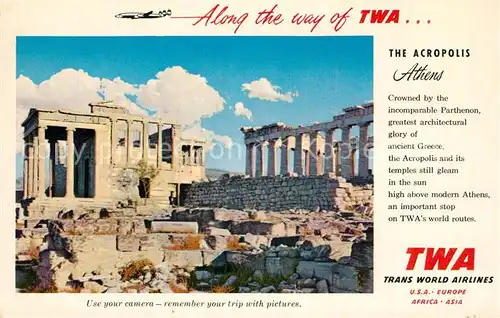 AK / Ansichtskarte Athens Akropolis TWA Athens