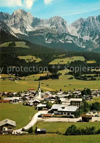 AK / Ansichtskarte Ellmau_Tirol Panorama Sommerfrische gegen Wilden Kaiser Kaisergebirge Ellmau Tirol