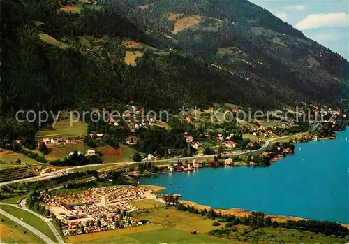 AK / Ansichtskarte Annenheim_Ossiacher_See Campingplatz Strandbad Fliegeraufnahme Annenheim_Ossiacher_See