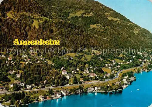 AK / Ansichtskarte Annenheim_Ossiacher_See Talstation der Kanzelbahn zur Kanzelhoehe Fliegeraufnahme Annenheim_Ossiacher_See