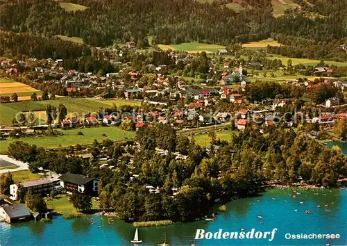 AK / Ansichtskarte Bodensdorf_Ossiacher_See mit Campingplatz Glaser Fliegeraufnahme Bodensdorf_Ossiacher_See