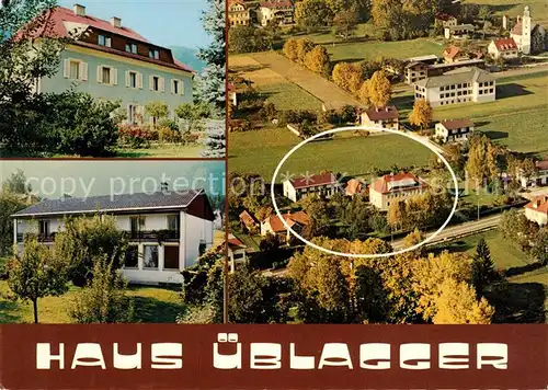 AK / Ansichtskarte Bodensdorf_Ossiacher_See Pension Haus ueblagger Fliegeraufnahme Bodensdorf_Ossiacher_See