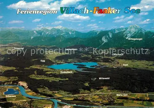 AK / Ansichtskarte Villach_Kaernten Ferienregion Villach Faaker See Alpen Fliegeraufnahme Villach_Kaernten