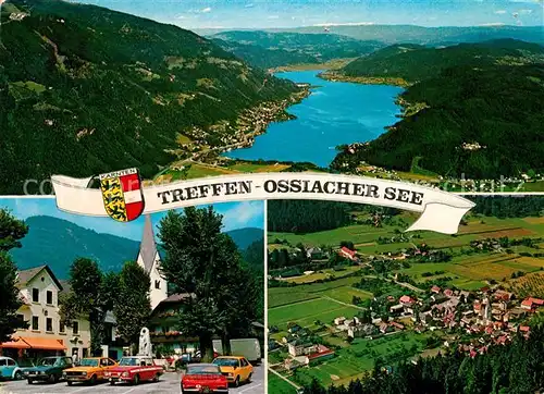 AK / Ansichtskarte Treffen_Ossiacher_See_Kaernten Ortsmotiv mit Kirche Fliegeraufnahmen Treffen_Ossiacher