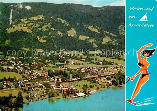 AK / Ansichtskarte Bodensdorf_Ossiacher_See Strandbad Campingplatz Fliegeraufnahme Bodensdorf_Ossiacher_See