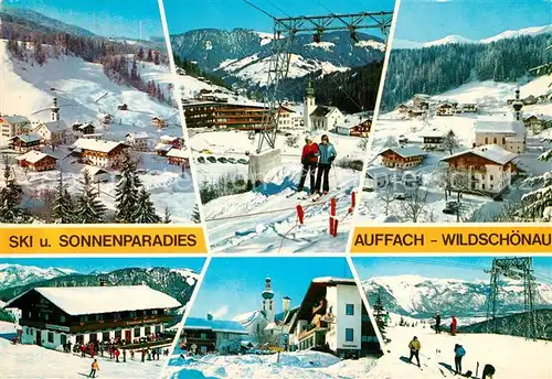 AK / Ansichtskarte Auffach Teilansichten Wintersportplatz Skilift Auffach