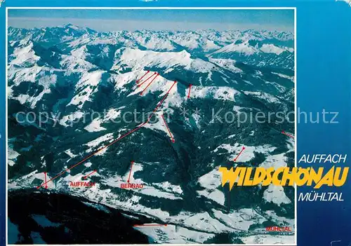 AK / Ansichtskarte Auffach Skiparadies Wintersportplatz Wildschoenau Alpen Fliegeraufnahme Auffach