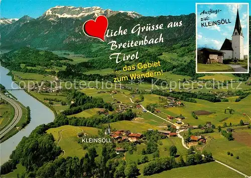 AK / Ansichtskarte Breitenbach_Inn Sommer  und Wintererholungsort Ausflugsziel Kleinsoell Kirche Fliegeraufnahme Breitenbach Inn