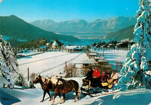 AK / Ansichtskarte Itter_Tirol Winterpanorama Bergdorf Schloss Pferdeschlitten Itter Tirol