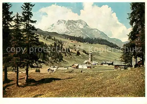 AK / Ansichtskarte Lech_Vorarlberg mit Karhorn und Oberlech Lechquellengebirge Lech Vorarlberg