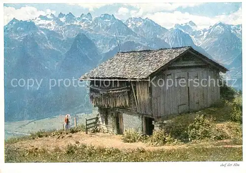 AK / Ansichtskarte Bludenz_Vorarlberg Alm auf dem Muttersberg Alpenpanorama Bludenz Vorarlberg