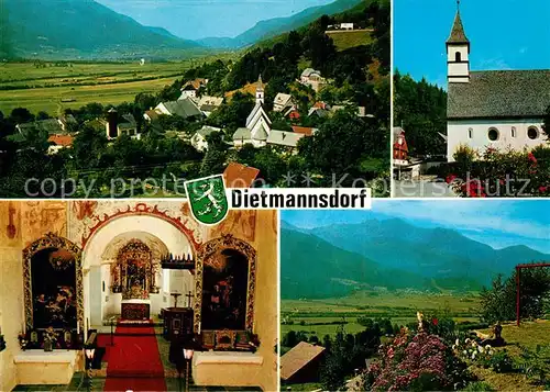 AK / Ansichtskarte Dietmannsdorf_Sulmtal Paltental Sommerfrische Romanische Kirche 12. Jhdt. Landschaftspanorama Alpen 