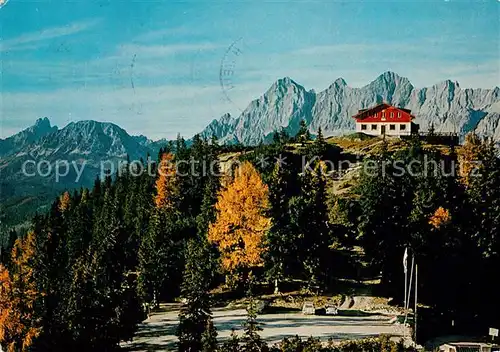 AK / Ansichtskarte Hochwurzenhuette Hoehenstrasse Schladming Rohrmoos Hochwurzen Dachsteinsuedwaende Bischofsmuetze Gebirgspanorama Hochwurzenhuette