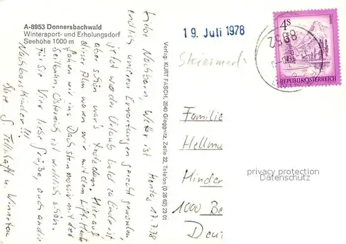 AK / Ansichtskarte Donnersbachwald Panorama Erholungsdorf Alpen Hotel Restaurant Bergbahn Talstation Donnersbachwald