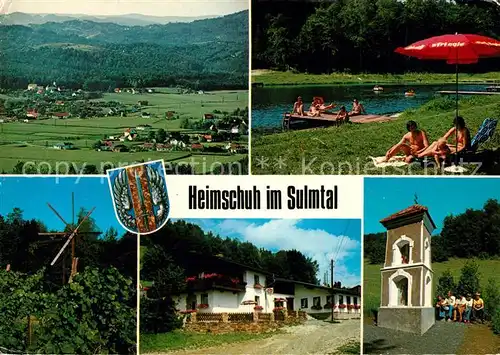 AK / Ansichtskarte Heimschuh Landschaftspanorama Campingplatz Freibad Windrad Gasthof Bildstock Heimschuh