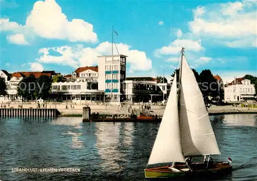 AK / Ansichtskarte Vegesack Restaurant Strandlust an der Unterweser Segelboot Vegesack