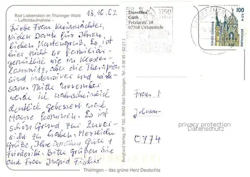 AK / Ansichtskarte Bad_Liebenstein Thueringer Wald Fliegeraufnahme Bad_Liebenstein