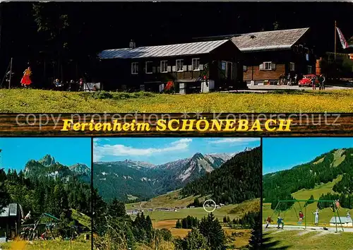 AK / Ansichtskarte Schoenenbach_Bregenzerwald Ferienheim Kinderspielplatz Alpenpanorama Schoenenbach Bregenzerwald