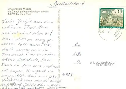 AK / Ansichtskarte Wiesing_Tirol Erholungsort mit Campingplatz und Achenseebahn Wiesing Tirol
