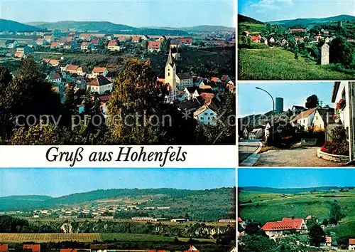 AK / Ansichtskarte Hohenfels_Oberpfalz Stadtpanorama Kirche Burg Hohenfels Oberpfalz