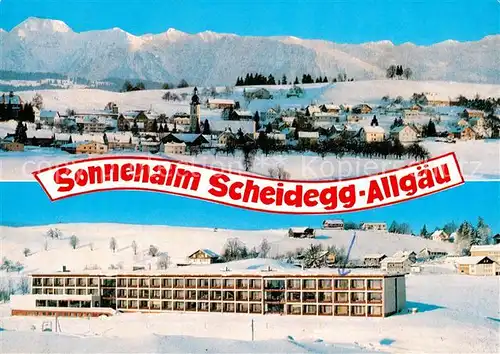 AK / Ansichtskarte Scheidegg_Allgaeu Kurklinik Sonnenalm Winterpanorama Allgaeuer Alpen Scheidegg Allgaeu