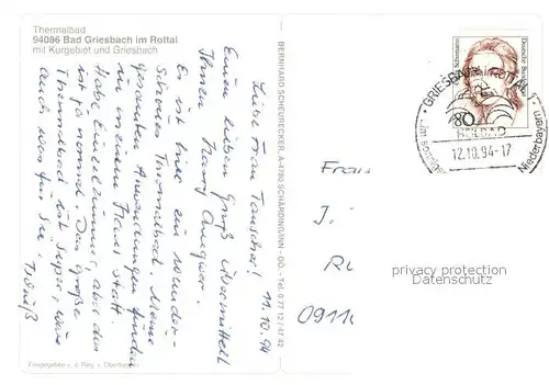 AK / Ansichtskarte Bad_Griesbach_Rottal Thermalbad Kurgebiet Fliegeraufnahme Bad_Griesbach_Rottal