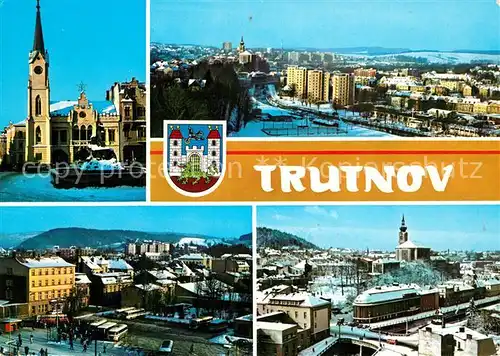 AK / Ansichtskarte Trutnov Rathaus Stadtpanorama Kirche Trutnov
