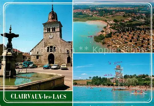 Clairvaux les Lacs Place de l Eglise Fontaine Lac Camping vue aerienne Clairvaux les Lacs