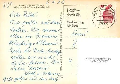 Varel_Jadebusen Windmuehle erbaut 1847 von Graf Bentink Varel Jadebusen