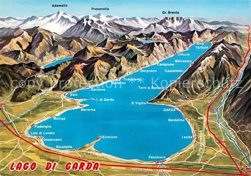 Gardasee_Lago_di_Garda und Umgebung Alpenpanorama aus der Vogelperspektive Gardasee_Lago_di_Garda