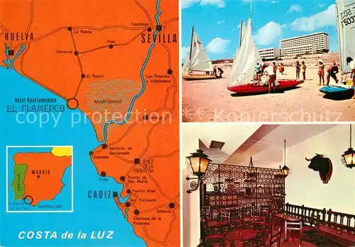 Huelva Hotel Apartamentos El Flamenco Strand Landkarte Huelva