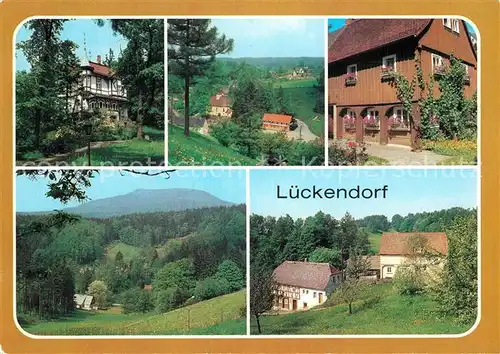 Lueckendorf Kulturhaus Franz Hackel Blick vom Sommerberg Umgebindehaus Hochwald Teilansicht Lueckendorf