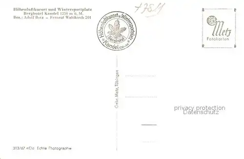 Waldkirch_Breisgau Berghotel Kandel Waldkirch Breisgau