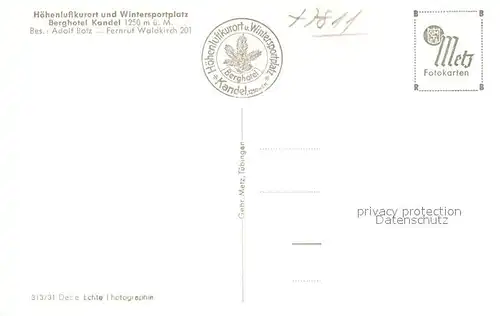 Waldkirch_Breisgau Berghotel Kandel Waldkirch Breisgau