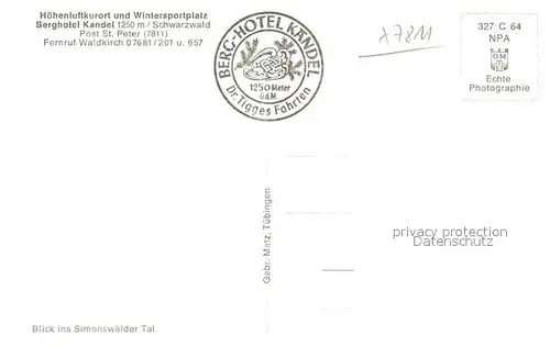 Waldkirch_Breisgau Panorama Berghotel Kandel Waldkirch Breisgau