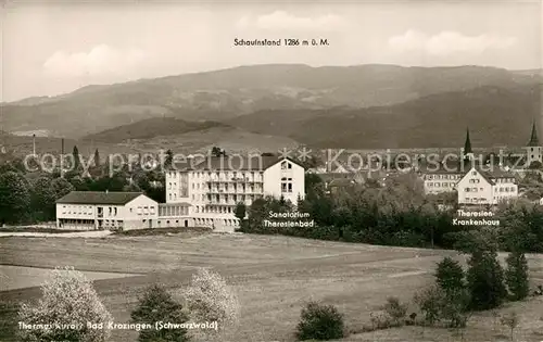 Bad_Krozingen Sanatorium Theresienbad mit Krankenhaus und Schauinsland Bad_Krozingen