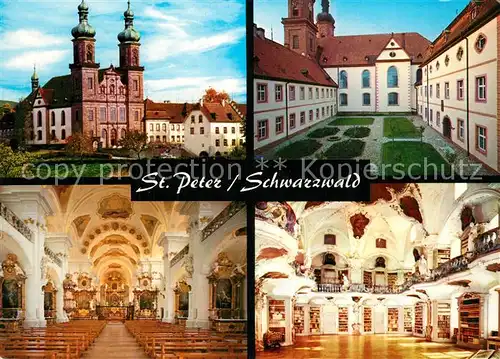 St_Peter_Schwarzwald Barockkirche Inneres Klosterhof Klosterbibliothek St_Peter_Schwarzwald