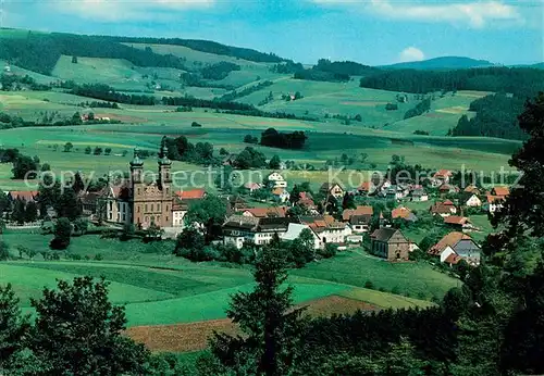 St_Peter_Schwarzwald Panorama mit Barockkirche und Feldberg St_Peter_Schwarzwald