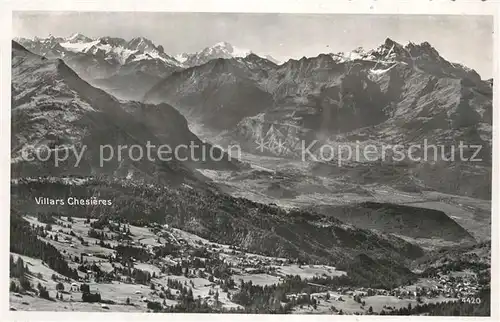 AK / Ansichtskarte Villars_Chesieres Fliegeraufnahme Villars_Chesieres