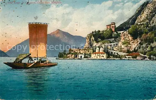 AK / Ansichtskarte Capo_San_Martino Lago di Lugano Segelschiff Capo_San_Martino